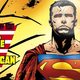 Superman on the cover of Action Comics #775 in March 2001, his eyes read from the use of heat vision, next to the story title "What's so funny about Truth, Justice, & the American Way?"